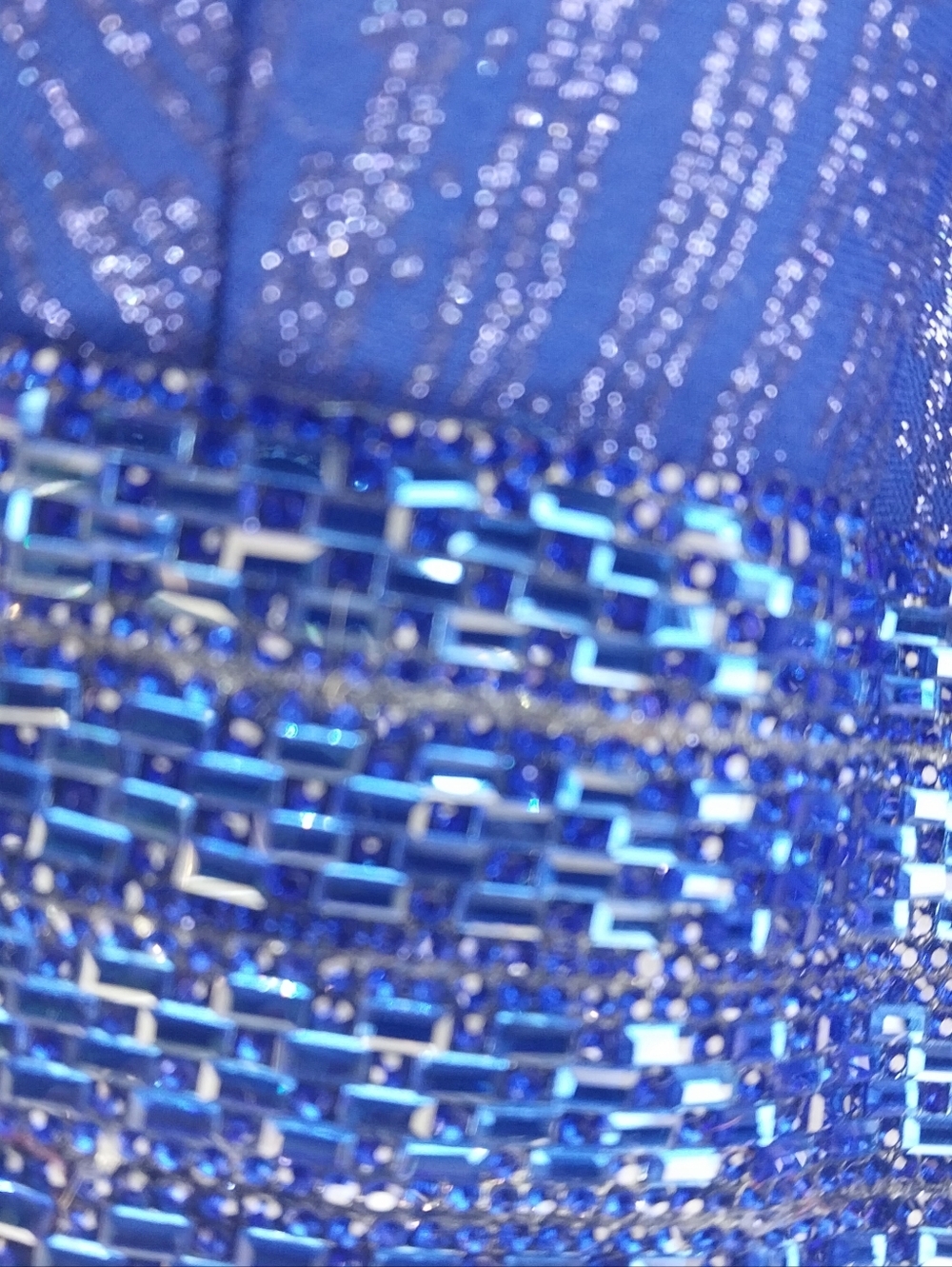 Mac Duggal Royal Blue Cassandra Stone V-Neck Maxi Prom Dress - Picture 8 of 16